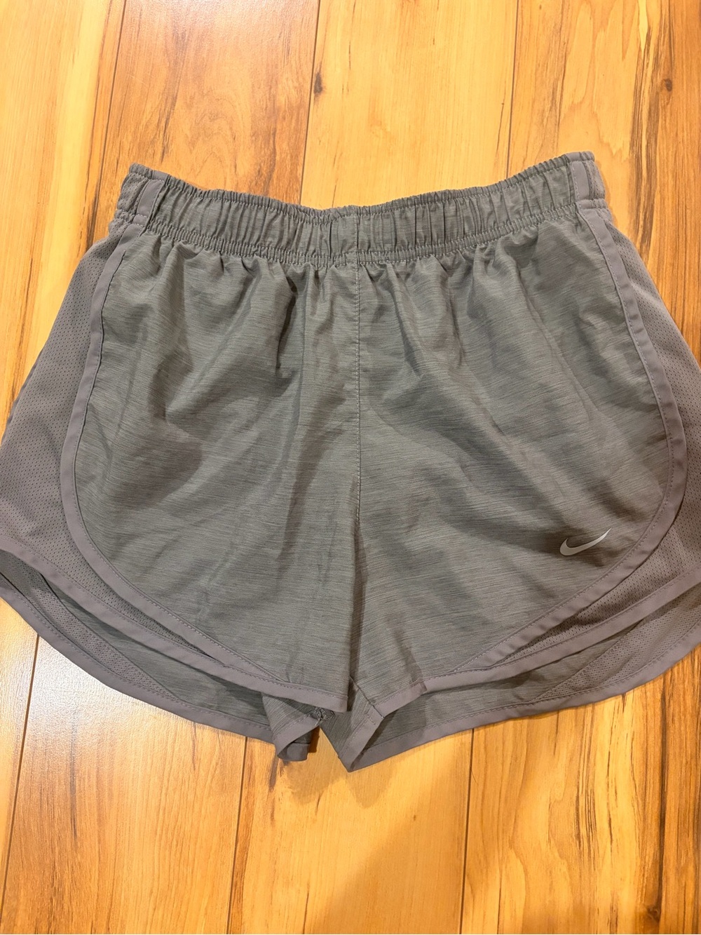 Nike Women's Athletic Shorts in Gray with Swoosh